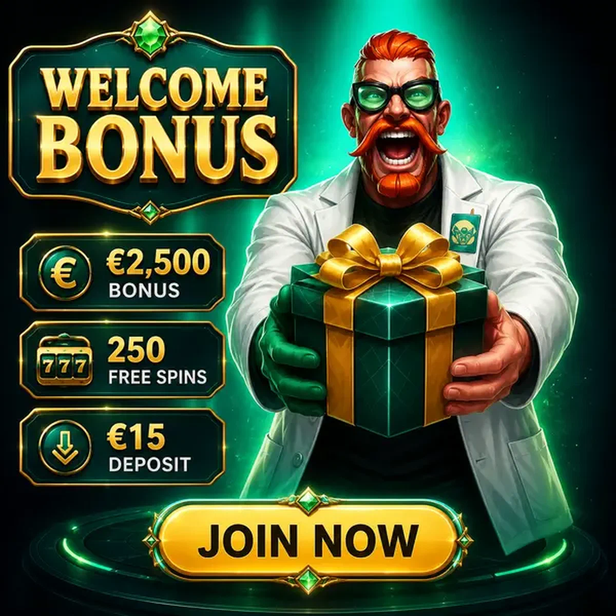 Enthousiaste wetenschapper presenteert welkomstbonuscadeau bij Boomzino Casino mobiele app